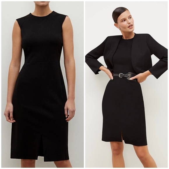 MM Lafleur The Katie Dress Black Sleeveless Sheath Knee Length Business Sz 8 - Picture 1 of 16
